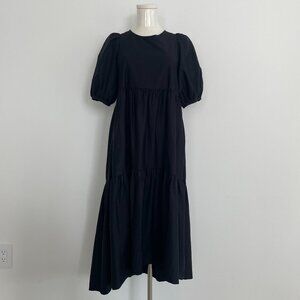 Black Maxi Puff Sleeve Zara Dress Size Small